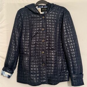 Women's Navy Quilted Puffer Jacket